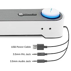 GOgroove Computer Speaker Mini Soundbar - USB