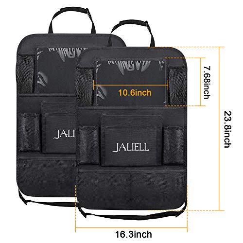 image for JALIELL Car Back Seat Organizer for Kids Car Organizer Kick Mats with 