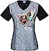 Tooniforms by Cherokee Women's V-Neck Frozen Forever Sisters Print Scrub Top