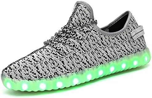FASHOE Kids Boys Girls Breathable LED Light Up Shoes Flashing Sneakers
