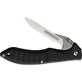 Havalon Forge Black Hunting Knife | Quick-Change 60A Stainless Steel Blades, Non-Slip Rubberized Handle, Ambidextrous Thumb Studs, Includes Nylon Holster