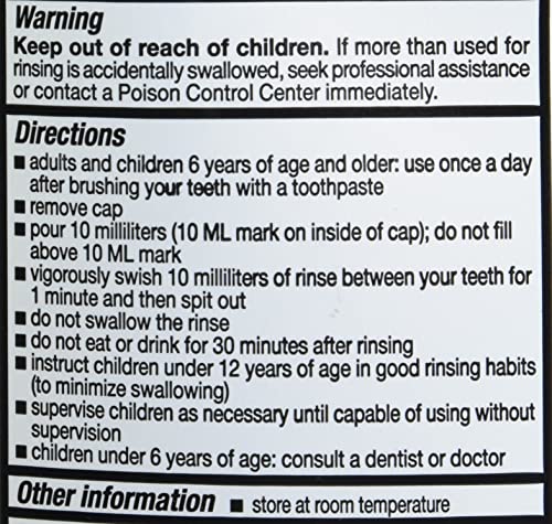 AMAZON BRAND – SOLIMO ANTICAVITY FLUORIDE RINSE, ALCOHOL FREE, MINT, 18 FL OZ (PACK OF 1)