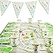 Yoodelife Party Plates Cups Dinosaur Party Supplies for Birthday Baby Shower Dinosaur Themed Party Decoration, Serve 12