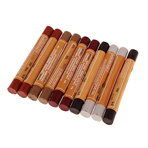 Prettyia 10Pcs Furniture Repair Crayons Wood Markers Wax Sticks for Stains, Scratches, Wood Floors, Tables, Desks, Carpenters, Bedposts, Touch Ups, Cover Ups - Thumbnail 4