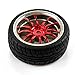 SkyQ 1/10 Scale On Road Car RC Wheels and Tires Tyre for HSP HPI HIMOTO Red Plated Pack of 4
