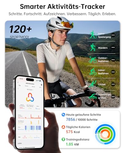 Gydom Women's Smartwatch with Phone Function 1.85 Inch HD Fitness Watch Fitness Tracker Heart Rate / SpO2 / Sleep / IP68 Waterproof Sports Watch Pedometer Watch for Android iOS Beige