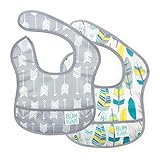 Bumkins Starter Bib, Baby Bib Infant, Waterproof, Washable, Stain and Odor Resistant, 3-9 Months, 2-Pack - Arrows & Feathers