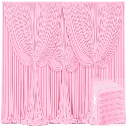 6 Panels Pink Backdrop Curtains
