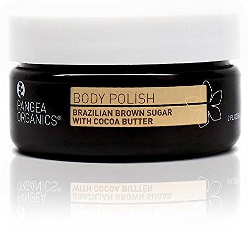 Pangea Organics Body Polish | Brazilian Brown Sugar & Cocoa Butter | Best Exfoliating Body Scrub | 2 Fl. Oz. Natural Sugar Scrub | Organic, Moisturizing Body Polish | Gluten-Free & Vegan | Non-GMO