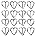 JETEHO Pack of 50 Sweet Heart-Shaped Silver Tone Diamante Crystal Rhinestone Buckle Chair Sash Ribbon Slider for Wedding Invitation Letter,20x21mm
