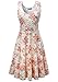 Measoul Womens Casual Fit and Flare Floral Sleeveless Party Evening Cocktail Dress,Beige,Medium