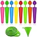 Popsicle Molds with Collapsible Funnel, SENHAI 8 Packs Silicone Ice Pop Ice Cream Makers with Attached Lids, Packed with 1 Green Foldable Funnel
