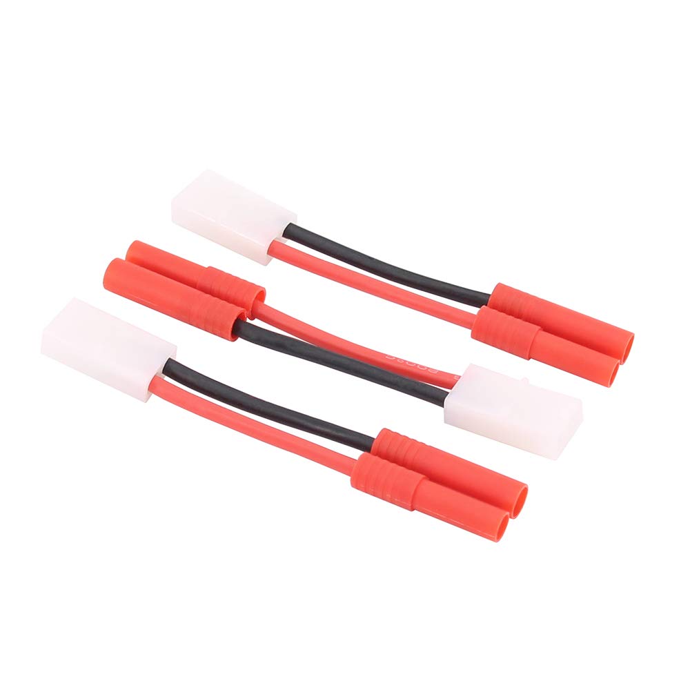 BDHI 3pcs HXT 4MM Male to Tamiya Female Connector Adapter Cable - 14awg 5cm Wire for Turnigy(BDHI-55)