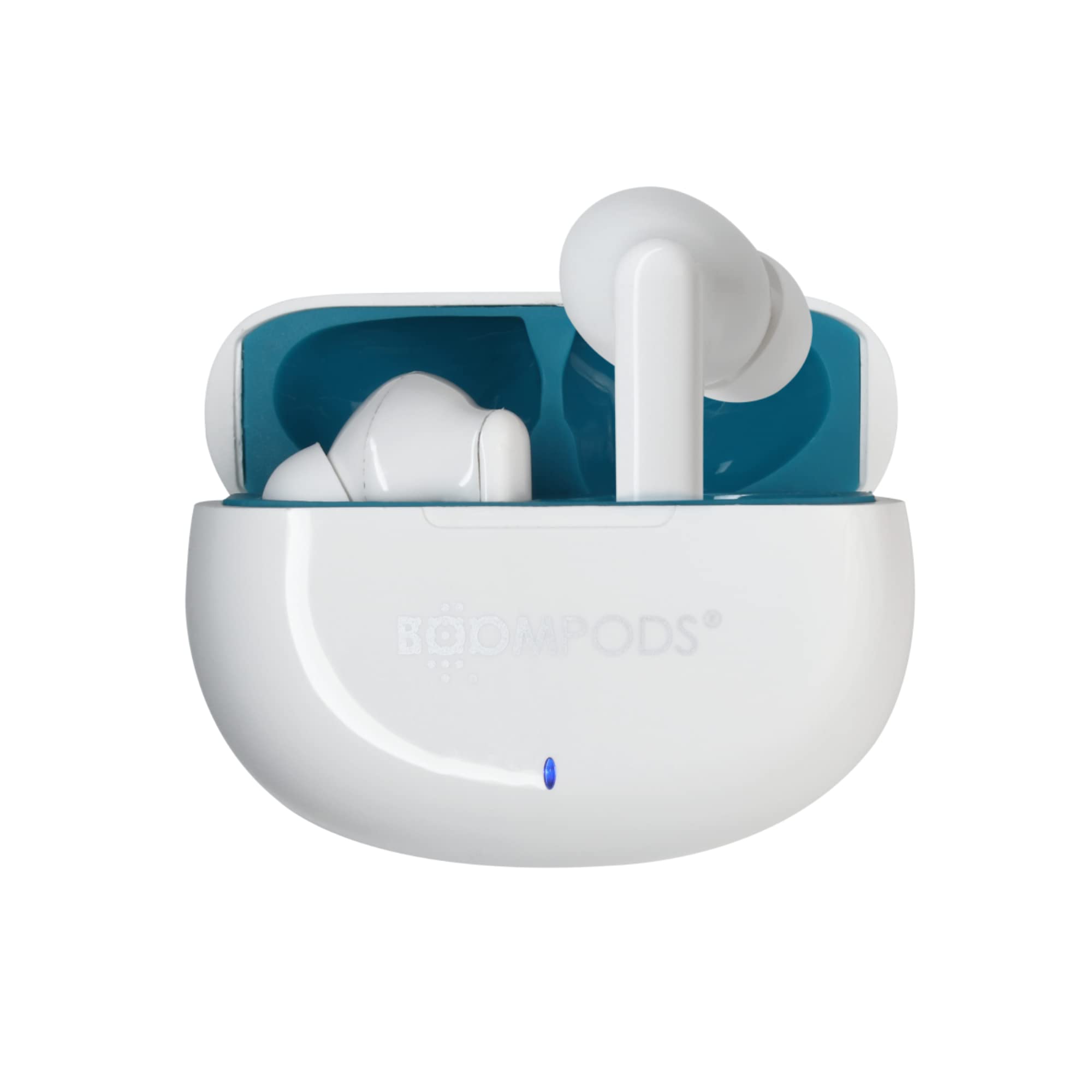 Boompods Skim Sustainable True Wireless Earbuds - Bluetooth Earphones with ENC Microphone & 20Hr Playtime, Water-Resistant Ear Buds Made from Ocean-Bound Plastic, Custom Controls & Gaming Mode, White