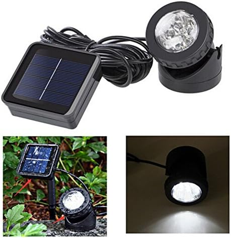 WSMY 6 LED Solar Pond Lights Waterproof Spotlight Solar Powered Landscape Lights Fish Tank Underwater Lamp with Solar Panel