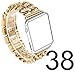 Wearlizer Watch Band 38mm Womens Mens Cowboy Chain Wrist-Bands Stainless Steel Replacement Strap Women Metal Bracelet Hand Removal Link Series 3 2 1 Sport Edition-Gold