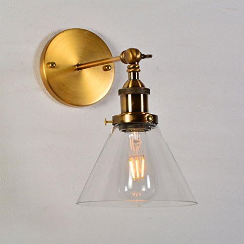 Lantu Modern Vintage Simplicity Creative Clear Glass Lampshade Edison Vintage Ceiling Light Glass Wall Sconce Wall Ligate your space,decorate your life (Gold)