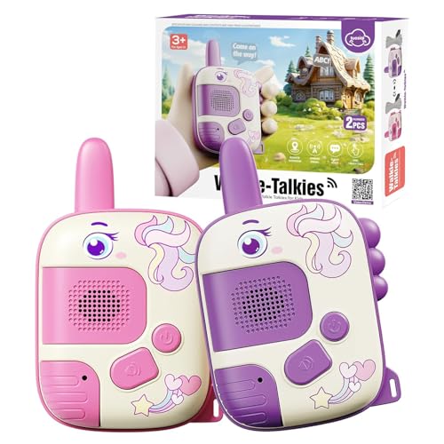 2PCS Walkie Talkie for Kids, Outdoor Adventure Toys with 1000ft Range, Compact & Durable, Ideal Gifts for 4-9 Year Old Girls (A)