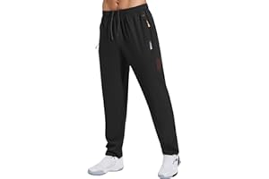 Gaiatiger Sweatpants for Men Quick Dry Track Jogging Bottom Casual Running Pants with Zipper Pockets and Elastic Waistband