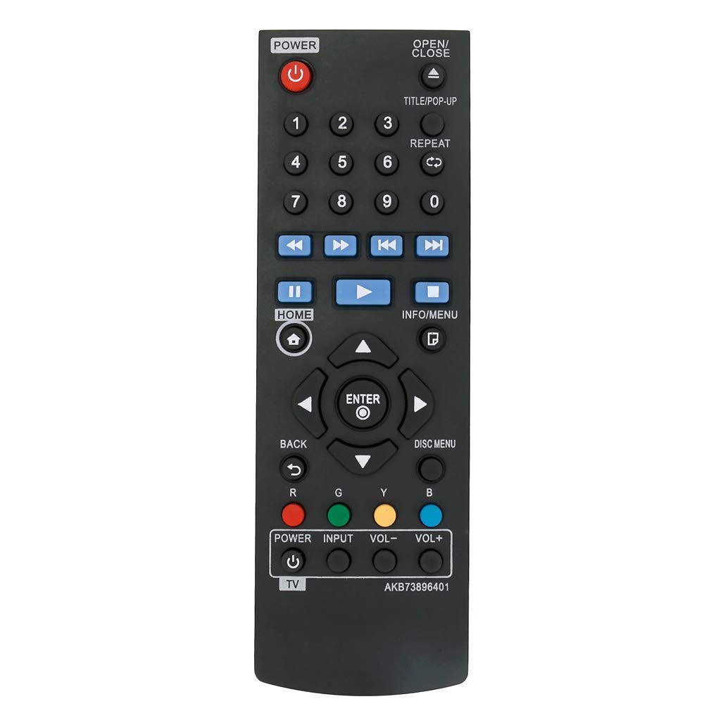 VINABTY AKB73896401 Remote Control Replacement for LG Disc DVD Player Blu-ray Home Cinema System BP135 BP250 BP145 BP240 BP155 BP300 BP175 BP335W BP255