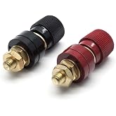 Battery Terminal Post, 5/16 Inch Stud, Red &amp; Black, 2Pcs | 8mm Remote Power Junction, Copper Connector, For Battery Applications, 1 Red &amp; 1 Black