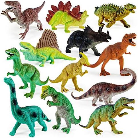 Boley 12 Pack 9-Inch Educational Dinosaur Toys
