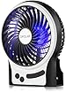 OPOLAR F201 Portable Rechargeable Fan, Mini USB fan with 1800mAh Lithium Battery, Desk Fan, Table Fan, Travel Fan, Office Fan, Quiet Fan, Personal Fan, Outdoor Fan, 3 Speeds, with LED Light-Black