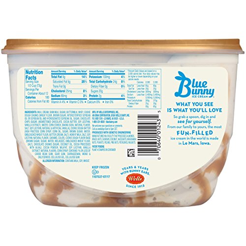Blue BunnyFrozen  Ice Cream, Super Chunky Cookie Dough, 46 Ounces