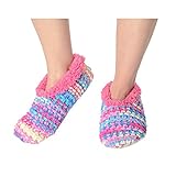 Womens Chenille Knit Slippers with Cozy Dyed Fleece Snoozies