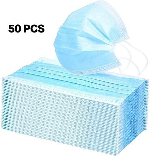 50PCS Disposable Surgical Face Masks Hygiene Dental Dust Medical Salon Cleaning Masks - Blue