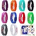 Ryanwayland® 2015 Top New Lots Of 10 Silicone Rubber Gel Jelly Unisex LED Wrist Watch Bracelet
