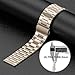 Wearlizer Stainless Steel Band Compatible for Fitbit Versa/Versa 2/Versa Lite Bands Women Men,Ultra-Thin Lightweight Replacement Band Strap Bracelet Compatible for Fitbit Versa Scrub Gold