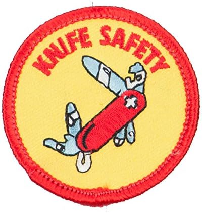 Knife Safety Embroidered Patch - Yellow OSFM