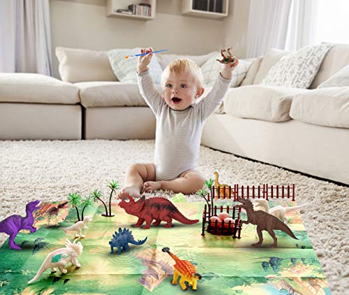 41pcs Dinosaur Painting Kit for Kids Crafts and Arts Set Painting Kit Decorate Your Own Dinosaur Figurines DIY Dinosaur Arts Crafts 3D Painting Dinosaurs Toys for Kids Boys Girls Age3 4 5 6 7Years Old