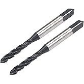 uxcell M4 x 0.7 Spiral Flute Thread Tap, Metric Machine Threading Tap HSS Nitriding Coated, Round Shank with Square End, H2 T