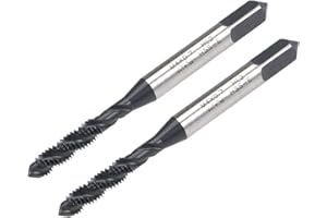 uxcell M4 x 0.7 Spiral Flute Thread Tap, Metric Machine Threading Tap HSS Nitriding Coated, Round Shank with Square End, H2 T