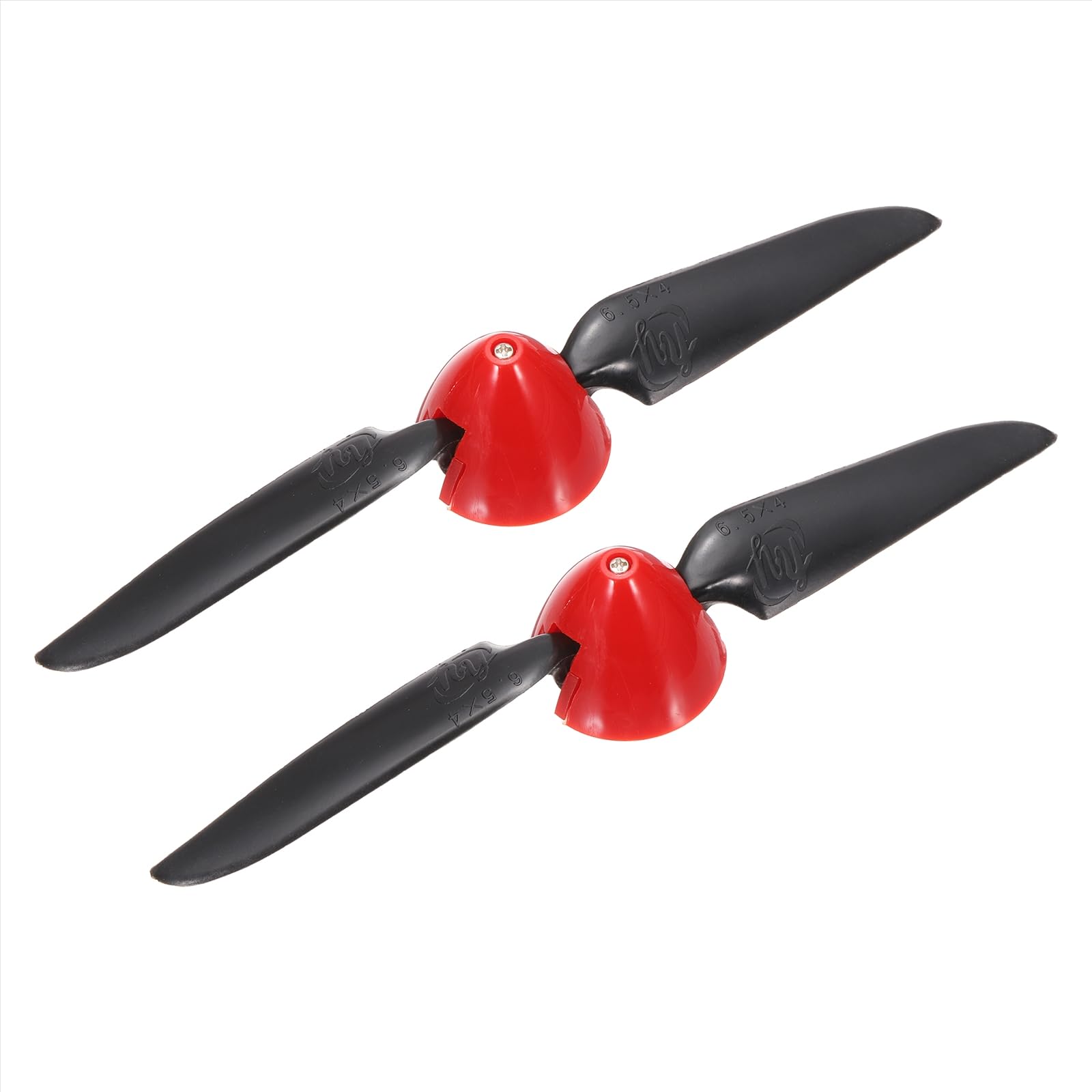 sourcing map 6.5x4 Inch RC Plane Propeller, RC Folding Propellers Spinner Size D30.5xH25mm 2.3mm Motor Shaft Dia 2-Vane with Nylon Plastic Spinner for Airplane Helicopter(Black Red, Pack of 2)