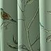 Flamingo P Printed Pair (2 Panels) Soft Microfiber Room Darkening Thermal Insulated & Heating Against Grommet Top Blackout Country Turquoise Birds Curtains/Drapers 63 by 52 inch