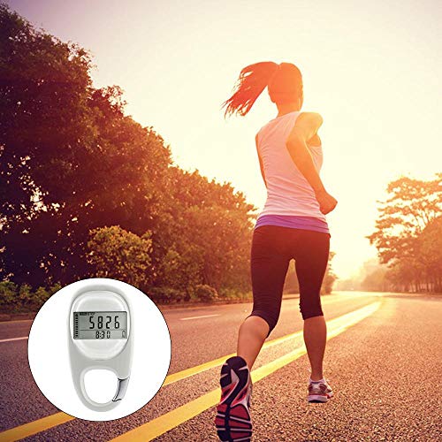 Auoker 3D Digital Pedometer, Simple Pedometer for Walking with Carabiner Clip, Accurately Track Steps and Miles/Km Calories Burned & Activity Time 7 Days Memory, LCD Step Counter for Men, Women
