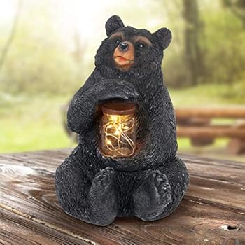 Amazon.com : Exhart Solar Black Bear Garden Statue with LED Firefly