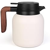 42oz Thermal Coffee Carafe,Insulated Thermal Pitcher,Stainless Steel Insulated Coffee Carafes For Keeping Hot/Cold Beverage Water Drink Tea Coffee Urn Dispenser,White