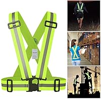 Shinecailife Adjustable Safety Reflective Vest,for Running,Construction,Cycling,Walking.Wear Elastic,High Visibility Reflective Vest,Safety for Night Running,Walking,Construction for Kids,Men,Women