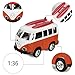 iPlay, iLearn Surf Van with Surfboards on Top in Die Cast Metal Pull Back Play Toy Vehicles with Lights and Sounds (Orange)