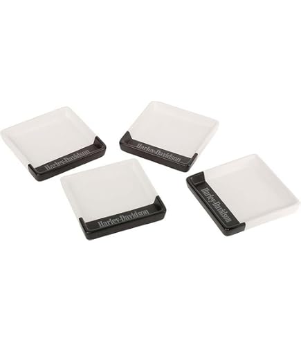 Harley-Davidson Skull Coasters Set – 4 Black Rubber Coasters HDL-18522