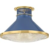 Hudson Valley Lighting MDS2403-AGB/FBL Highclere - 1 Light Flush Mount - 12.25 Inches Tall and 17.75 Inches Wide - Aged Brass