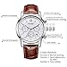 HOWK Men's Chronograph Quartz Watches with Date Analog White Luminous Dial and Brown Leather Band