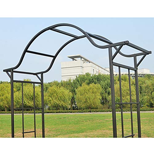 YICOL Rosenbogen Torbogen mit Tür, Kletterpflanze Unterstützung für Rose Vines Jasmin, Outdoor Patio Rasen Hinterhof… – Bild 7