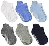Aminson Anti Slip Non Skid Ankle Socks With Grips for Baby Toddler Kids Boys Girls