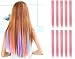 OneDor 23 Inch Colored Party Highlights Straight Hair Clip Extensions. Heat-Resistant Synthetic Hair Extensions in Multiple Colors (10 Pcs Light Pink)