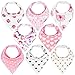 KiddyStar Bandana Baby Drool Bibs for Girls, 8-Pack Bib Set for Drooling and Teething, Organic Cotton, Soft and Absorbent, Baby Shower Gift for Newborn Babies and Toddlers